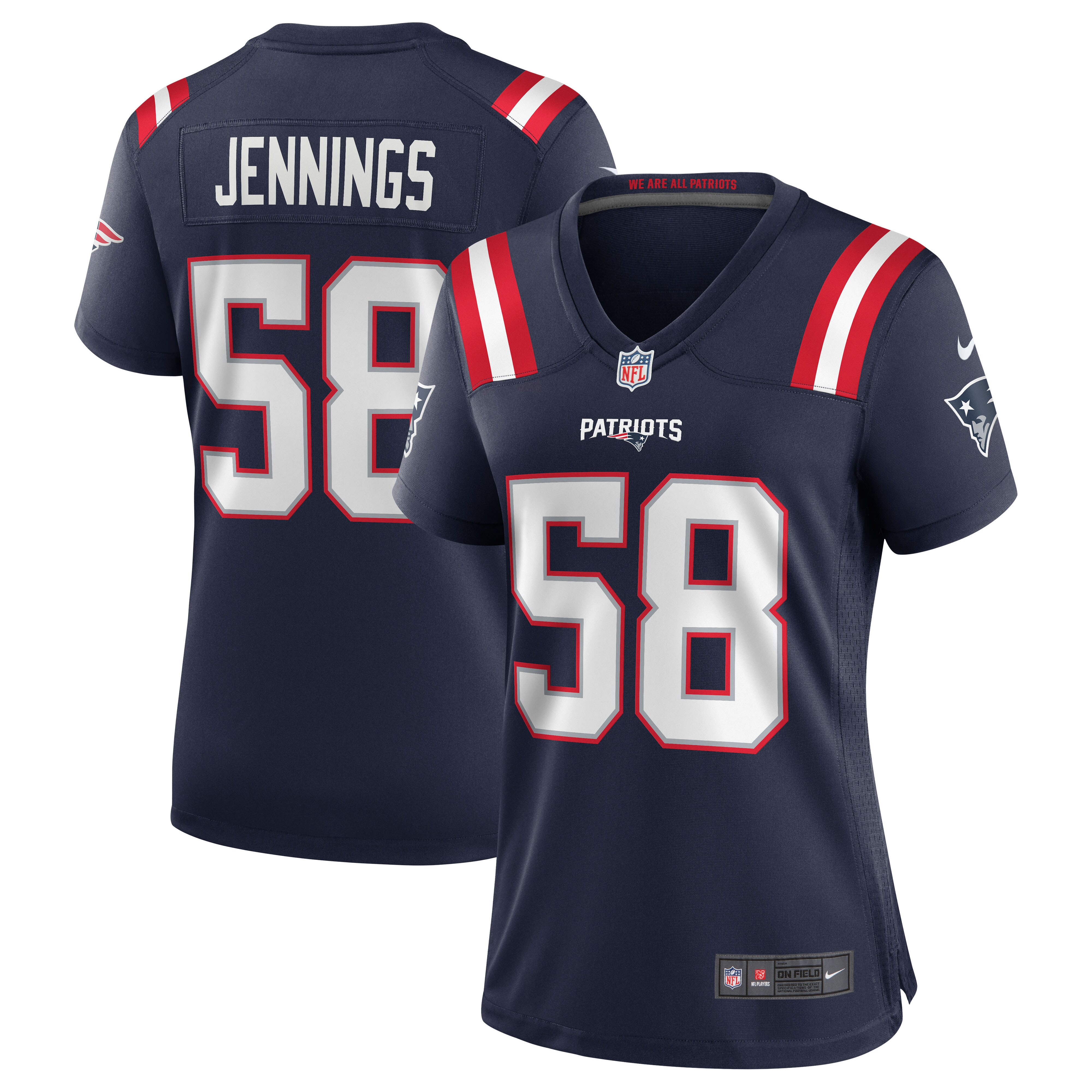 Anfernee Jennings New England Patriots Women's Team Game Jersey - Navy - myjerseyhub