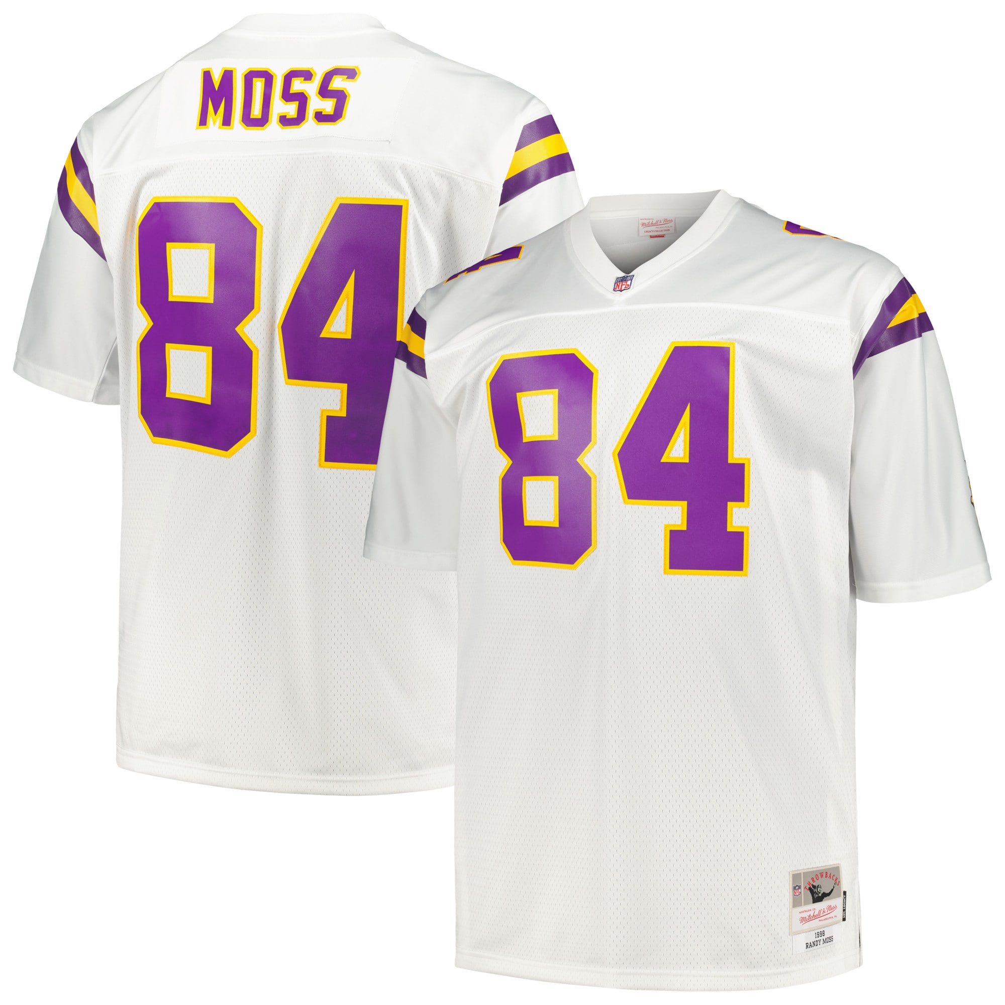 Randy Moss Minnesota Vikings Mitchell & Ness Big & Tall 1998 Legacy Retired Player Jersey - White - myjerseyhub