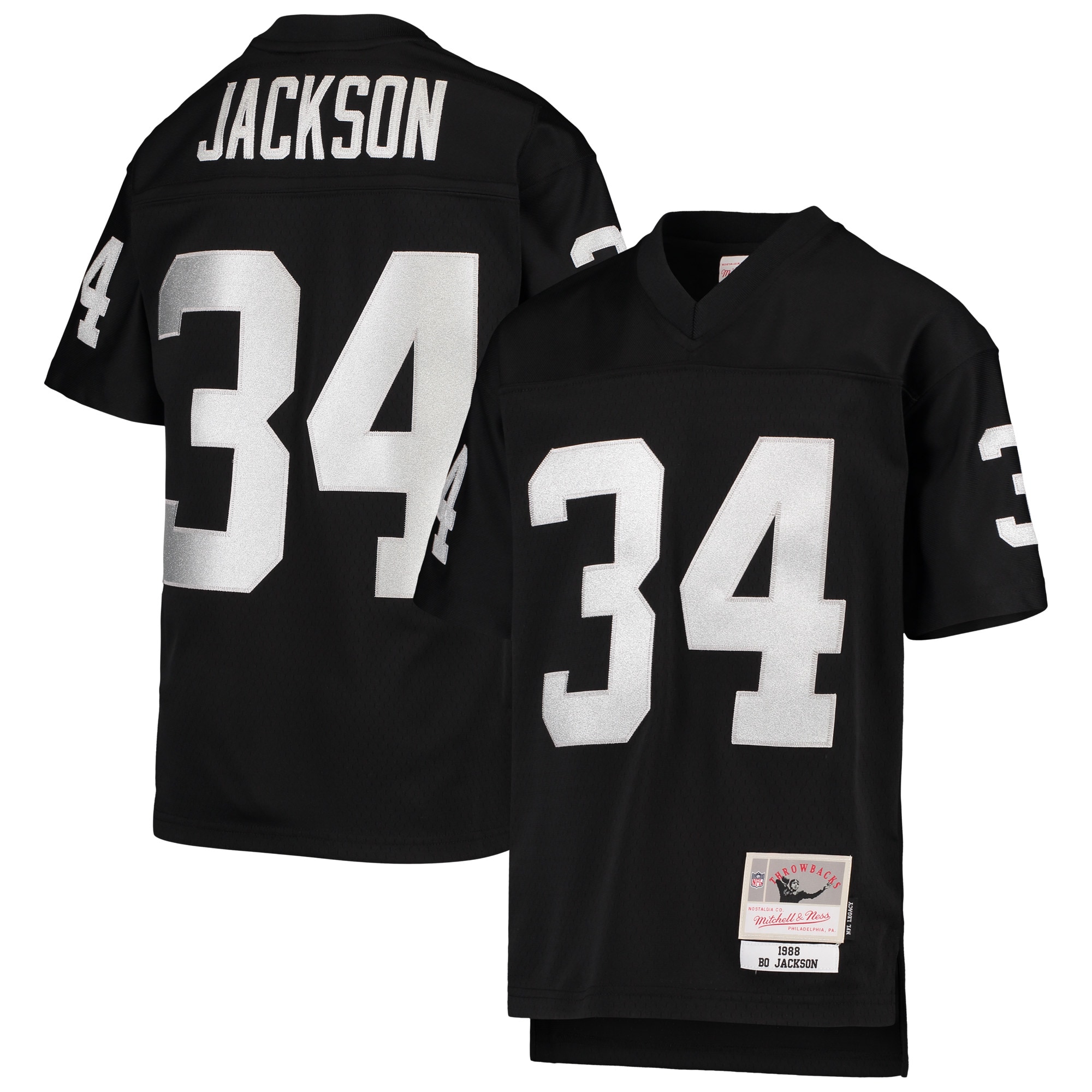 Bo Jackson Las Vegas Raiders Mitchell & Ness Youth 1988 Legacy Retired Player Jersey - Black - myjerseyhub
