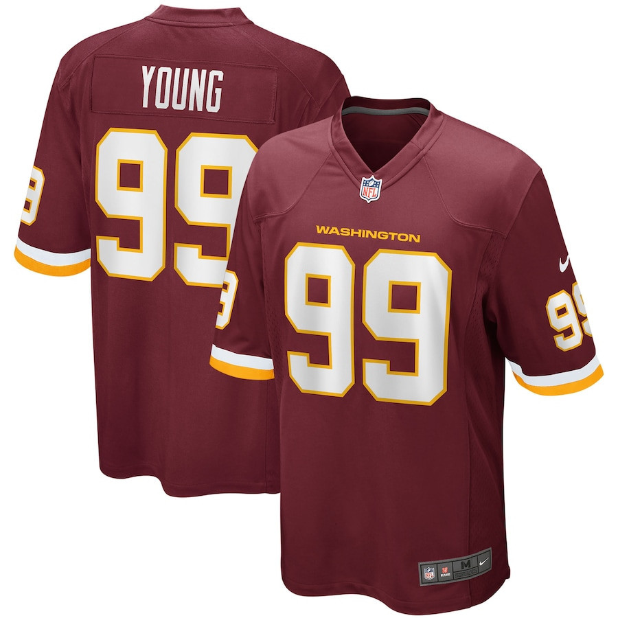 Chase Young 99 Washington Commanders Football Team Men Game Jersey - Burgundy - myjerseyhub