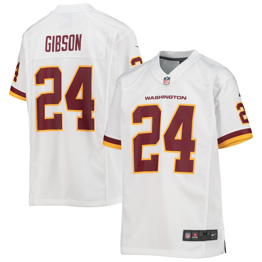 Antonio Gibson 24 Washington Commanders Football Team Game YOUTH Jersey - White - myjerseyhub