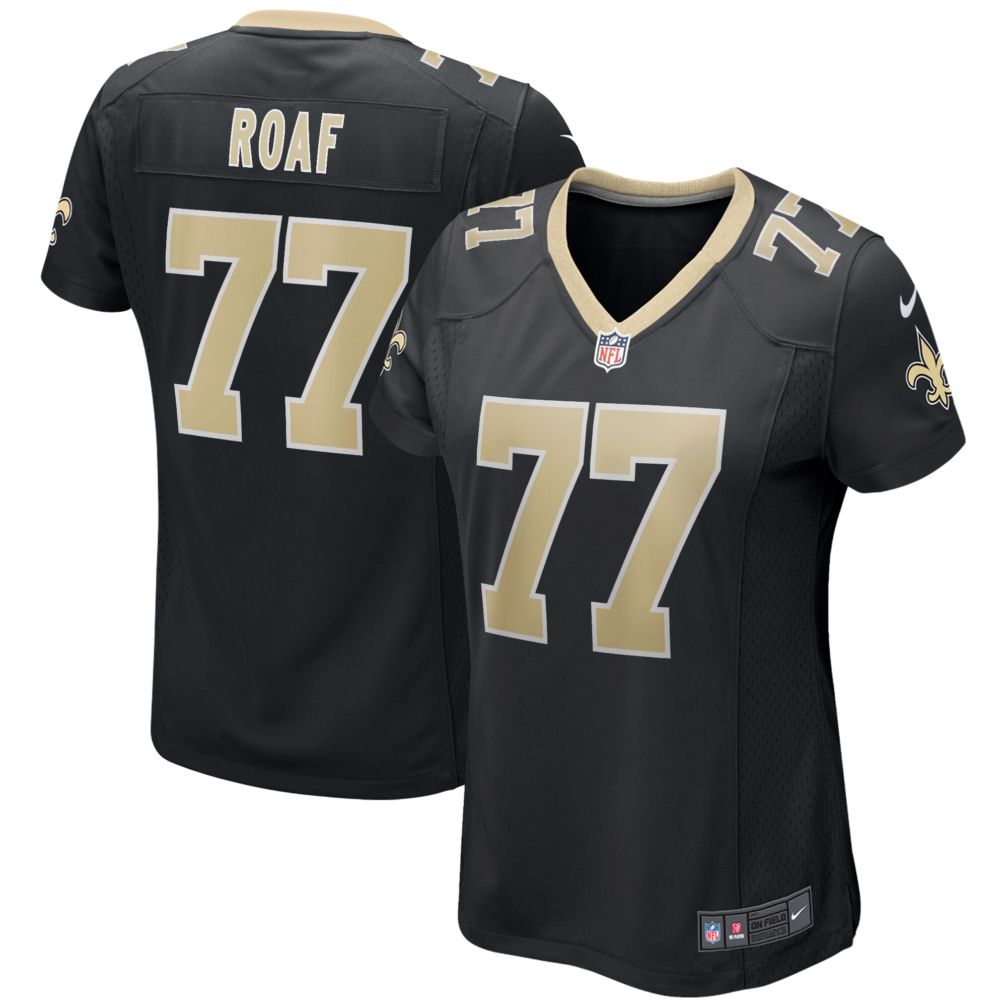 Willie Roaf New Orleans Saints Women's Game Retired Player Jersey - Black - myjerseyhub