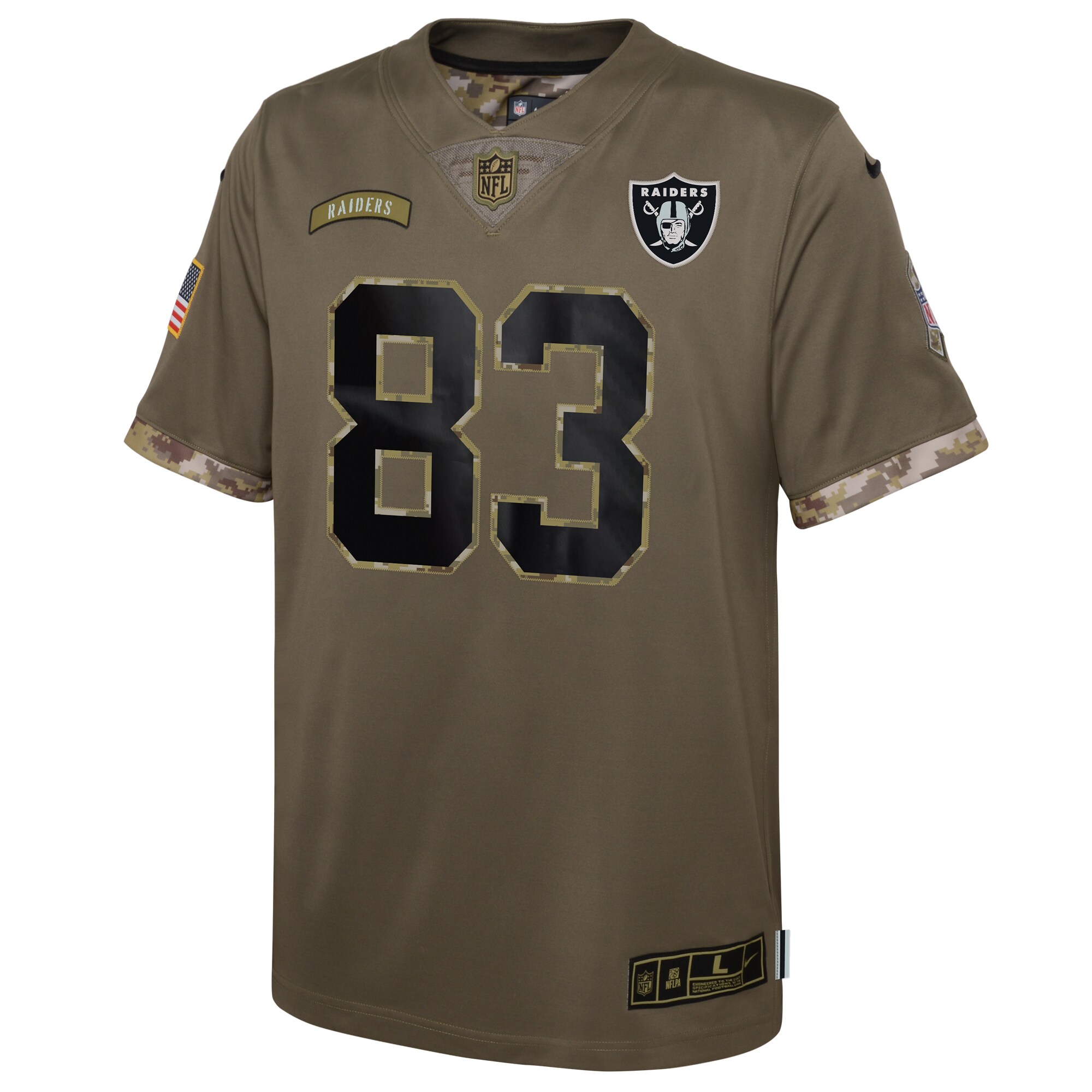 Darren Waller Las Vegas Raiders Youth 2022 Salute To Service Player Limited Jersey - Olive - myjerseyhub