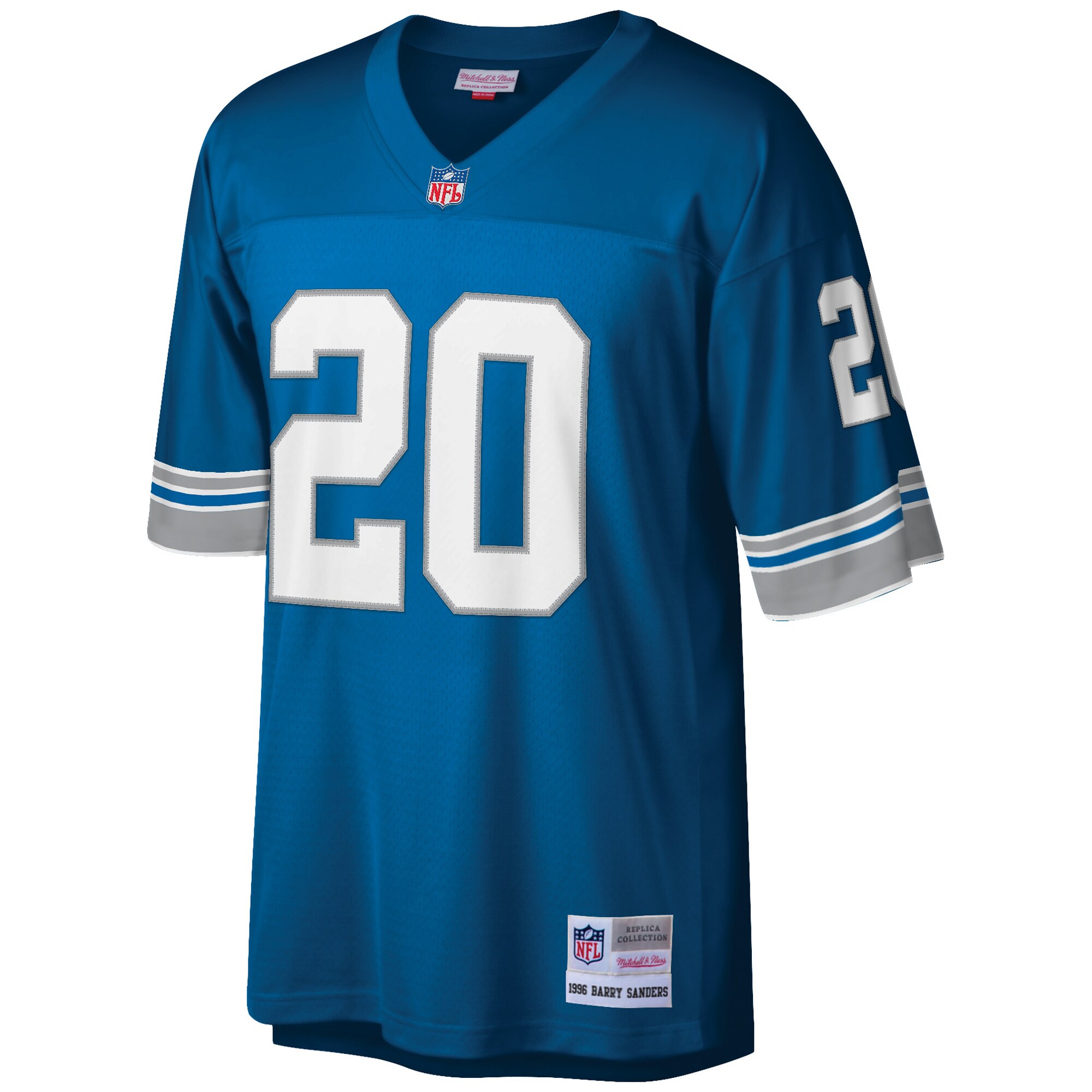 Barry Sanders Detroit Lions Mitchell & Ness Big & Tall 1996 Retired Player Replica Jersey - Blue - myjerseyhub
