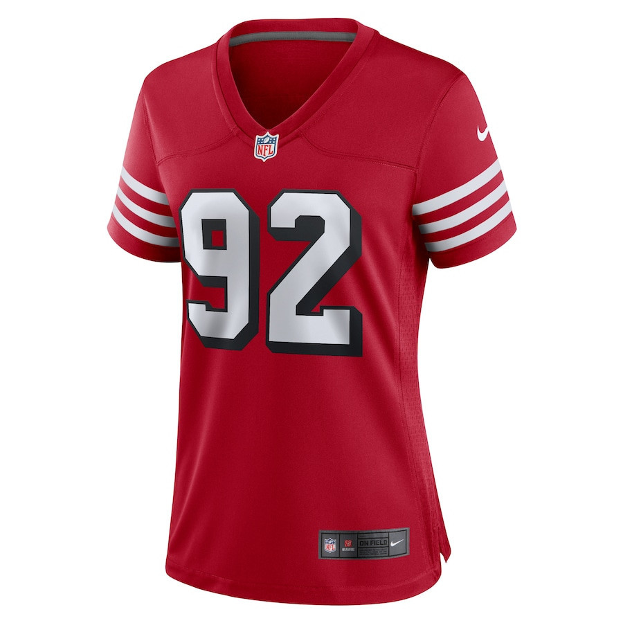 Chase Young 92 San Francisco 49ers Alternate Game Women Jersey - Scarlet - myjerseyhub