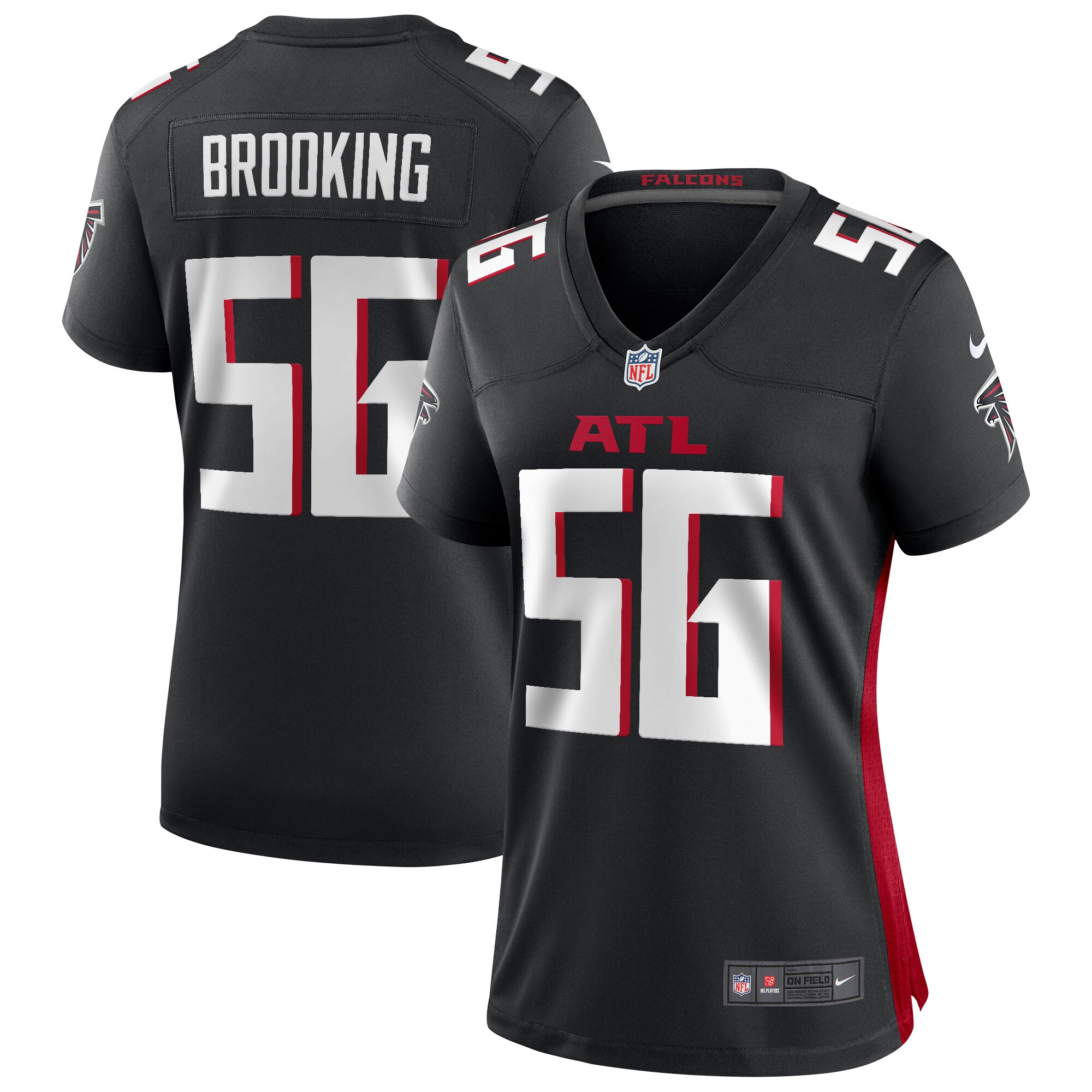 Keith Brooking Atlanta Falcons Women's Game Retired Player Jersey - Black - myjerseyhub