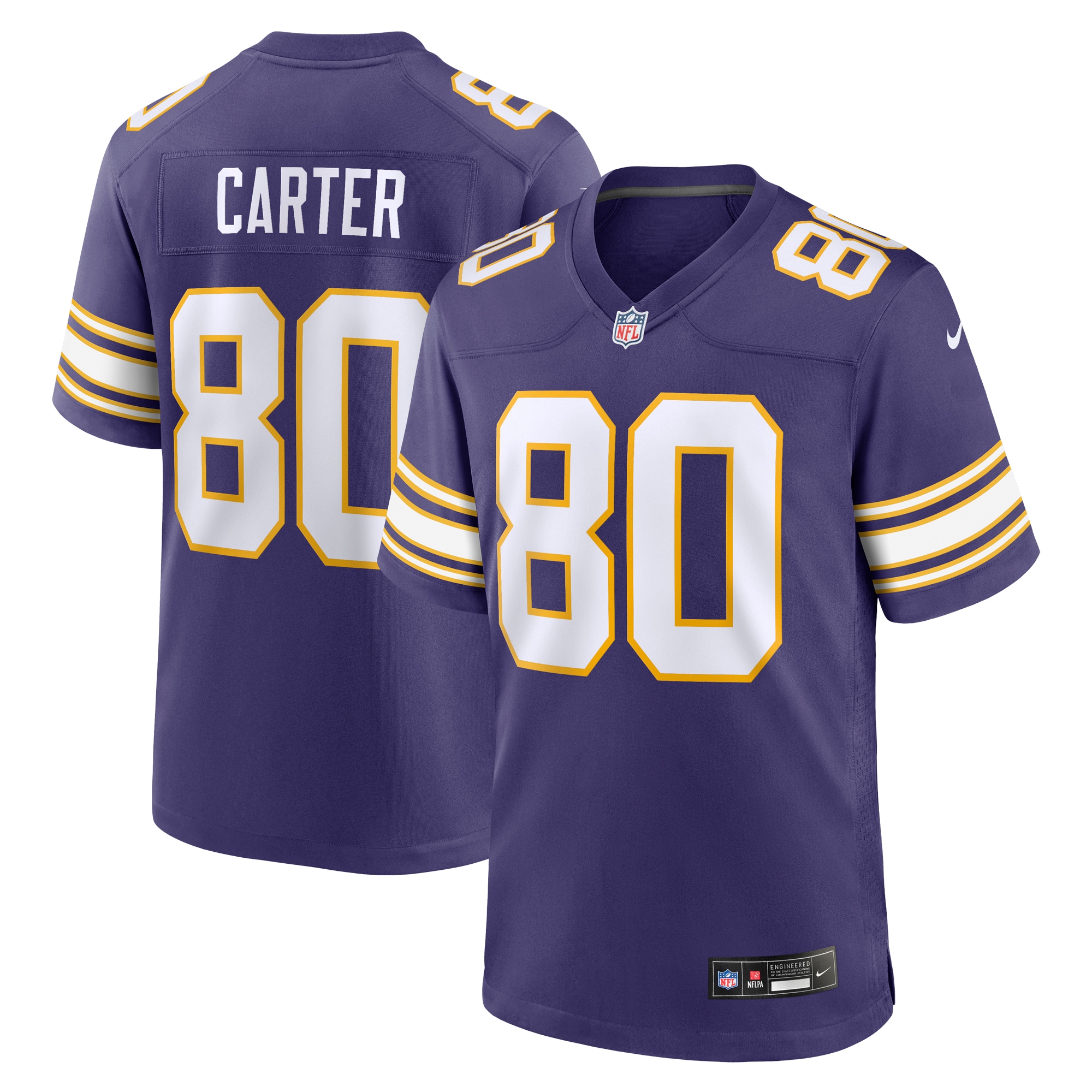 Cris Carter Minnesota Vikings Classic Retired Player Game Jersey - Purple - myjerseyhub