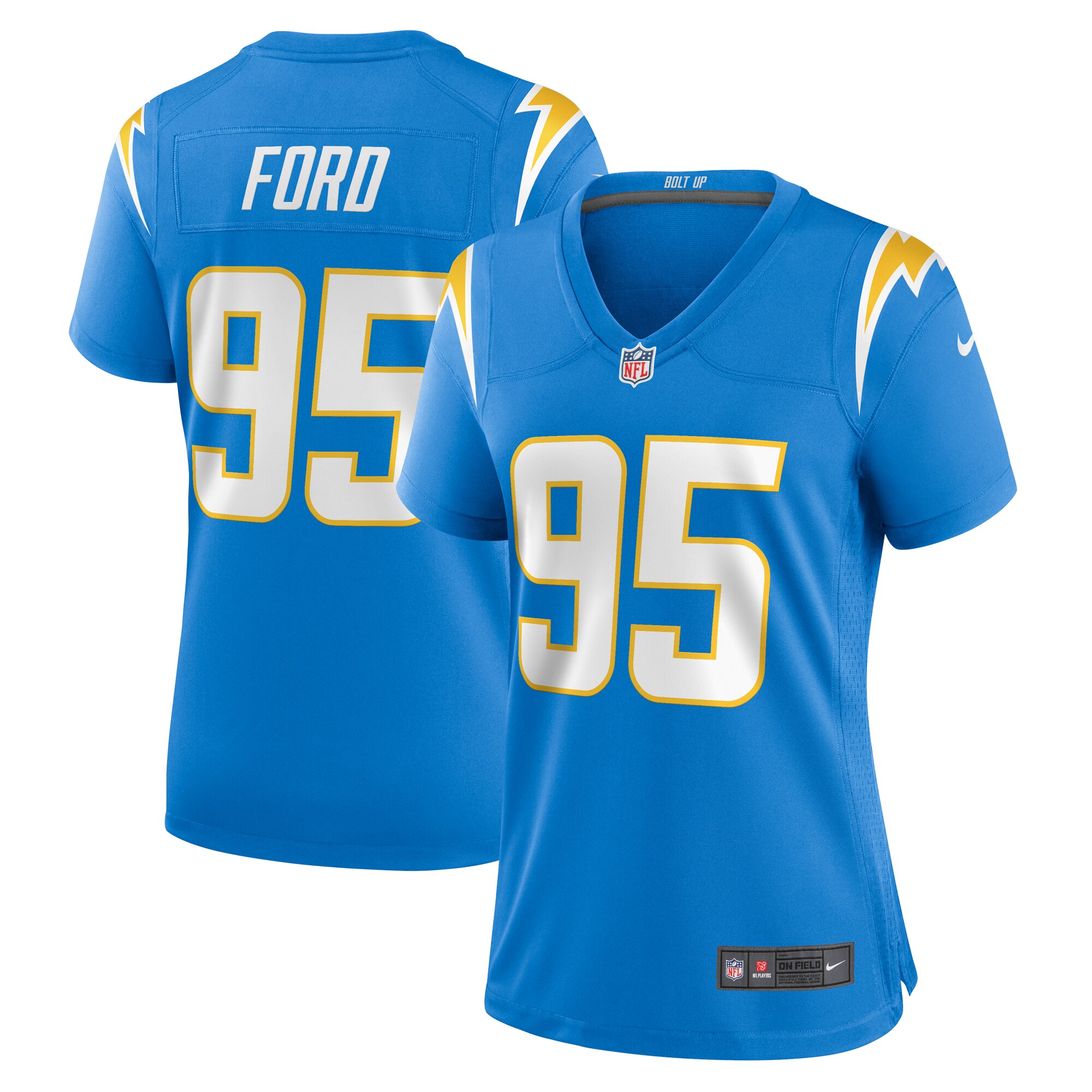 Poona Ford Los Angeles Chargers Women's Team Game Jersey - Powder Blue - myjerseyhub