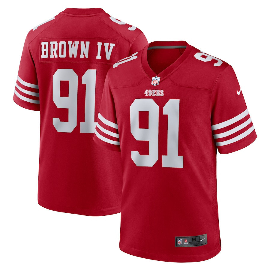Earnest Brown IV 91 San Francisco 49ers Team Game Men Jersey - Scarlet - myjerseyhub