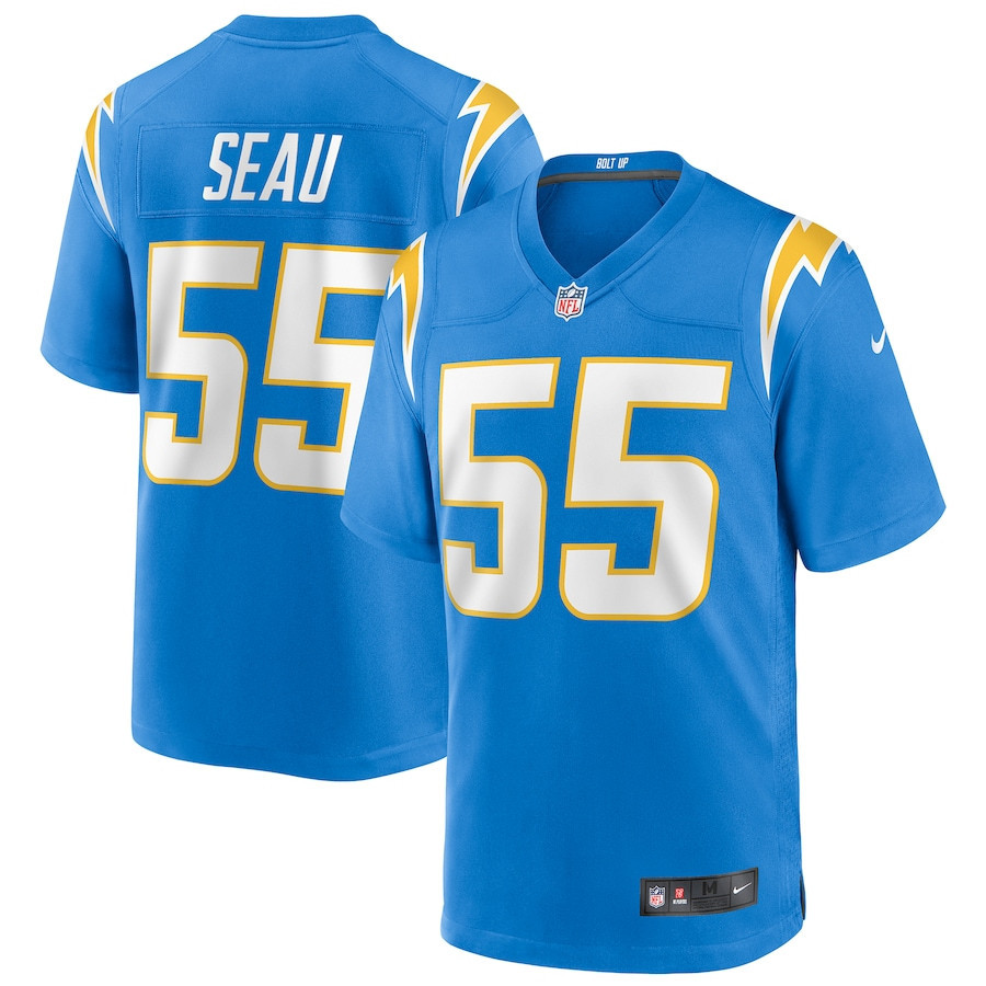 Junior Seau 55 Los Angeles Chargers Men Game Retired Jersey - Powder Blue - myjerseyhub