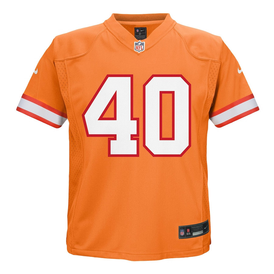 Mike Alstott 40 Tampa Bay Buccaneers Retired YOUTH Game Jersey - Orange - myjerseyhub