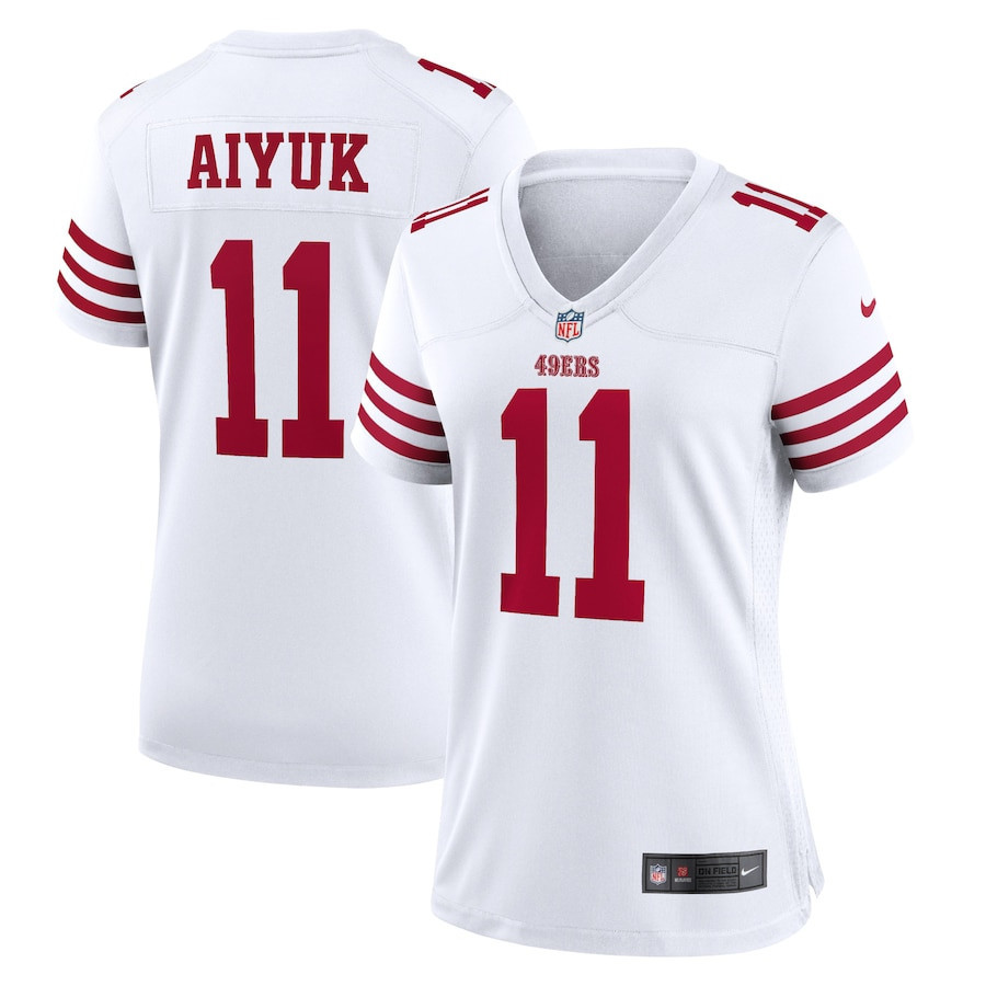 Brandon Aiyuk 11 San Francisco 49ers Women Retired Game Jersey - White - myjerseyhub