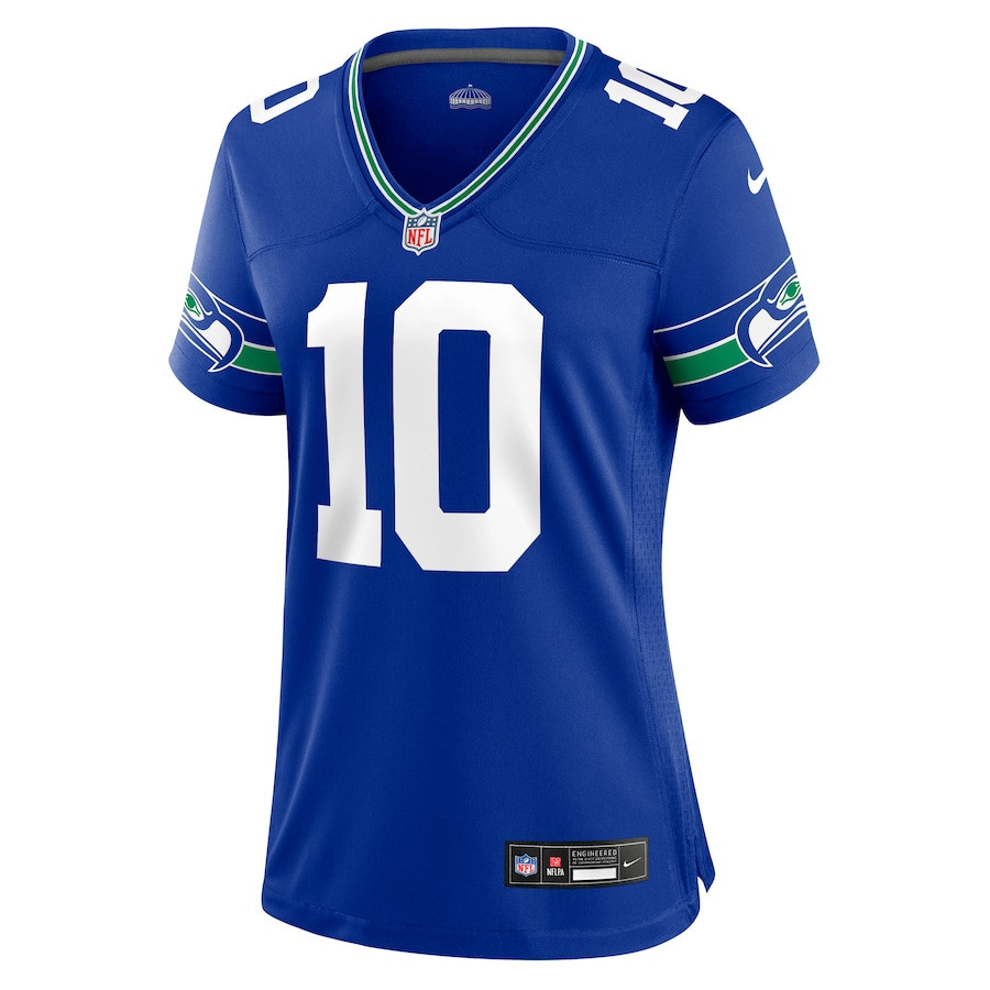 Jim Zorn 10 Seattle Seahawks Women Throwback Retired Game Jersey - Royal - myjerseyhub