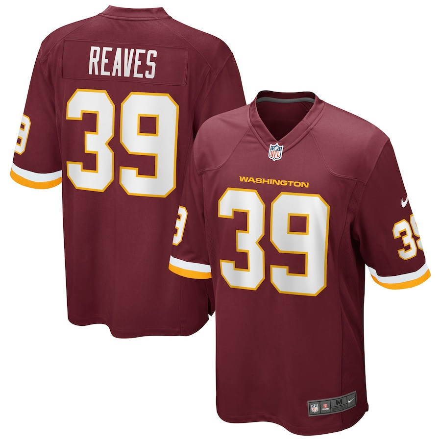 Jeremy Reaves 39 Washington Commanders Football Team Men Game Jersey - Burgundy - myjerseyhub