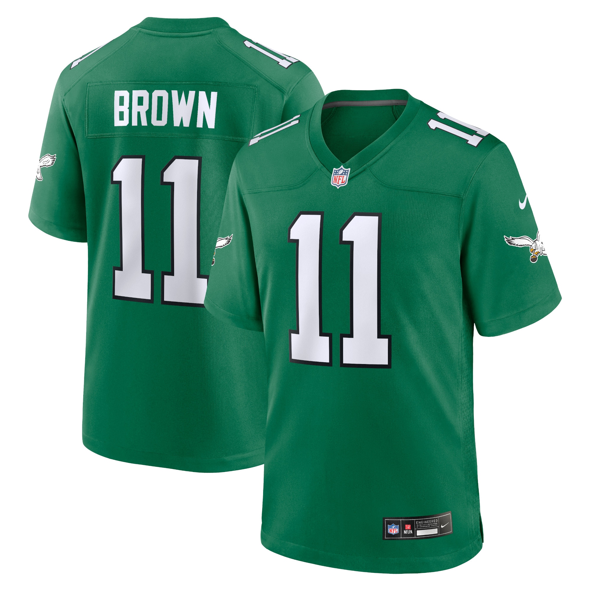 A.J. Brown Philadelphia Eagles Alternate Game Player Jersey - Kelly Green - myjerseyhub