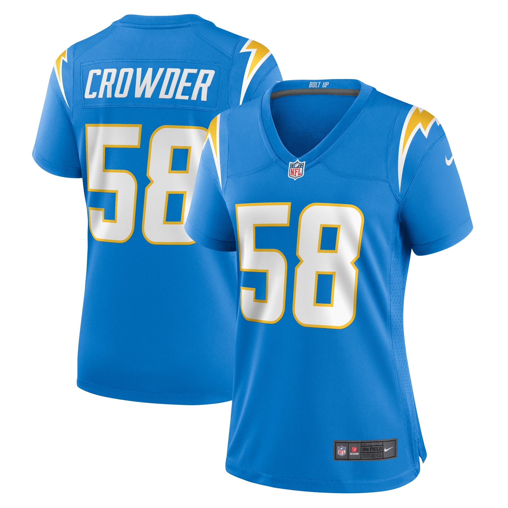 Tae Crowder Los Angeles Chargers Women's Team Game Jersey - Powder Blue - myjerseyhub