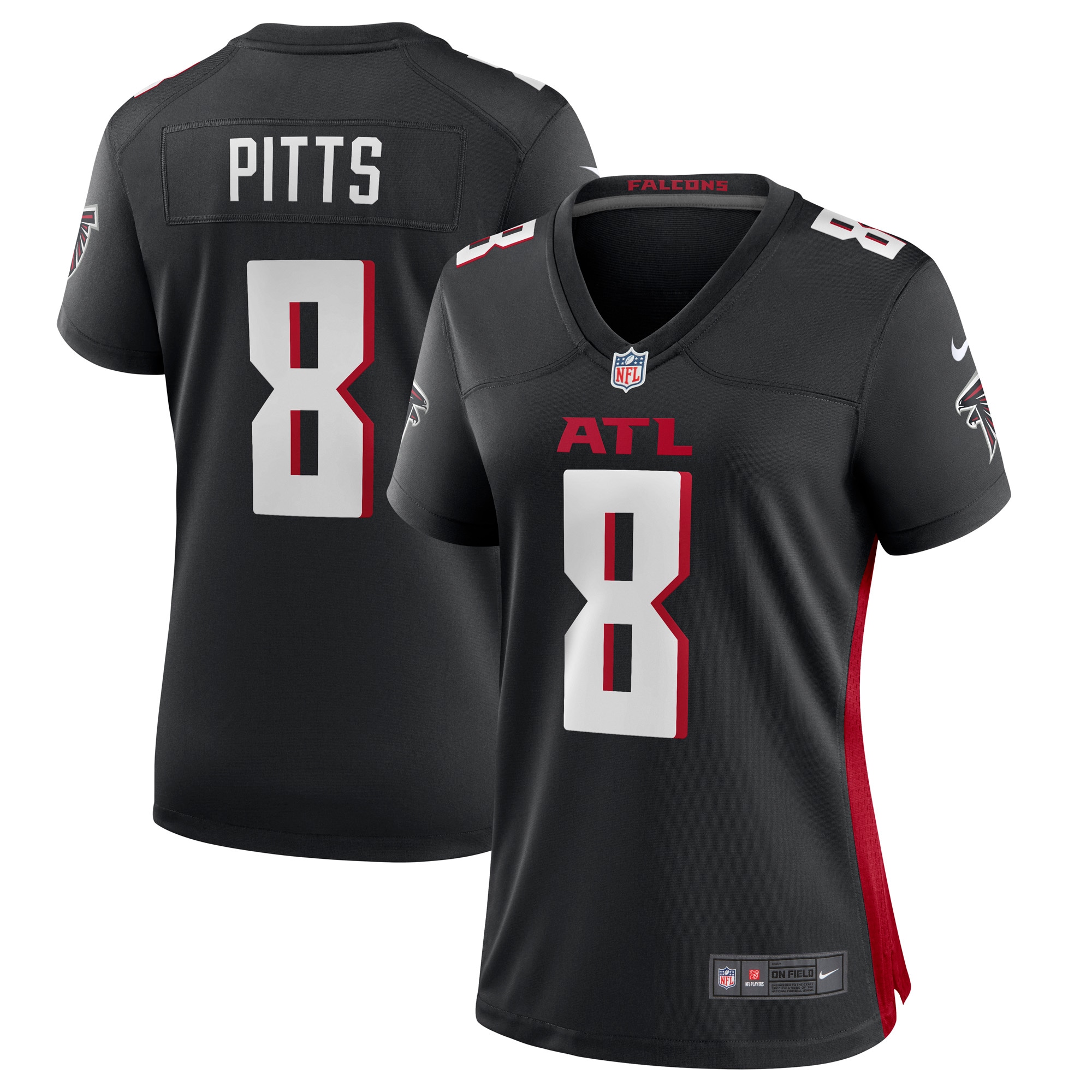 Kyle Pitts Atlanta Falcons Women's 2021 NFL Draft First Round Pick Player Game Jersey - Black - myjerseyhub