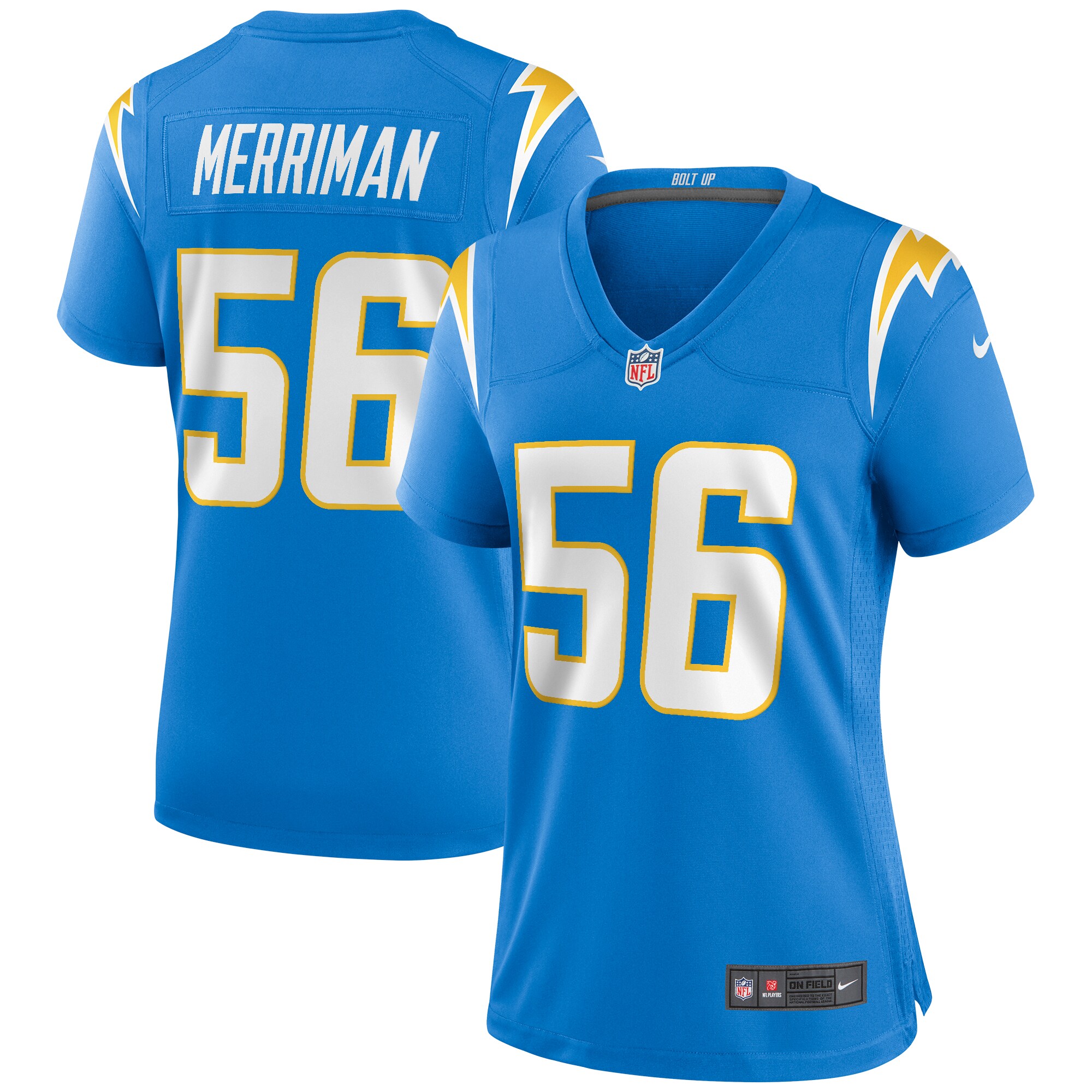Shawne Merriman Los Angeles Chargers Women's Game Retired Player Jersey - Powder Blue - myjerseyhub