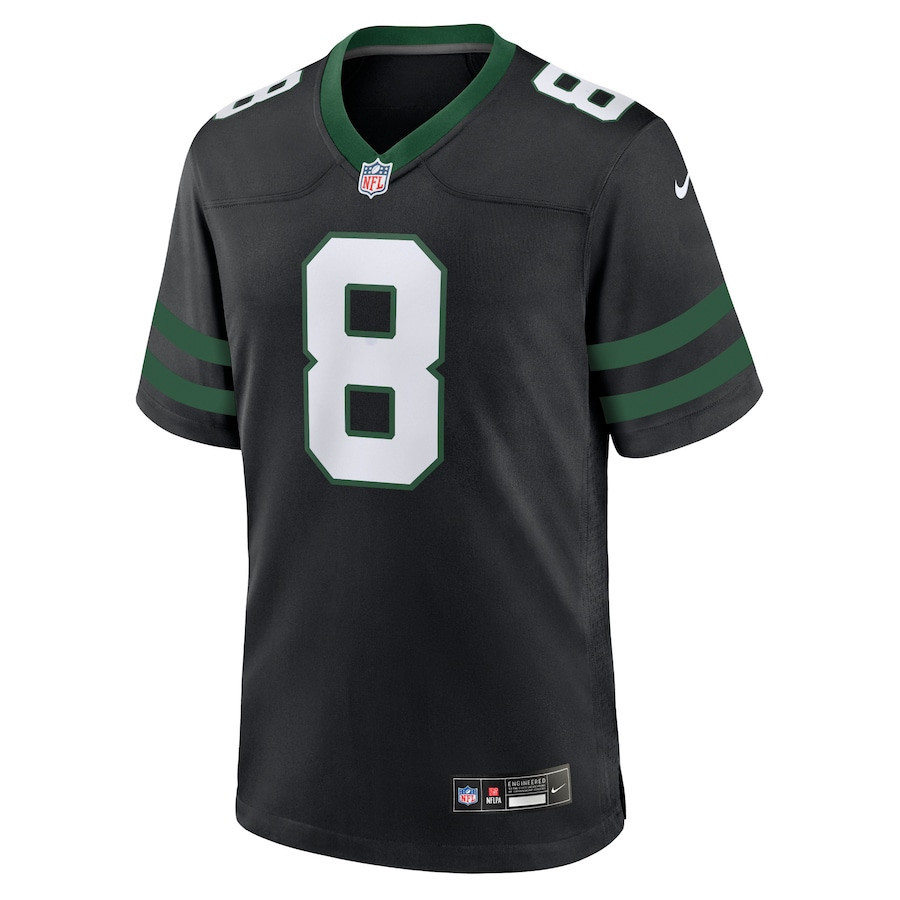 Aaron Rodgers 8 New York Jets Alternate Game Men Jersey - Legacy Black - myjerseyhub