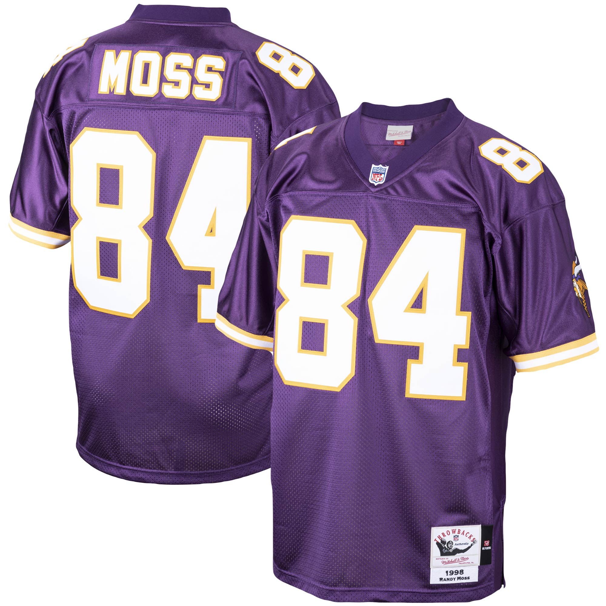 Randy Moss Minnesota Vikings 1998 Mitchell & Ness Authentic Throwback Retired Player Jersey - Purple - myjerseyhub