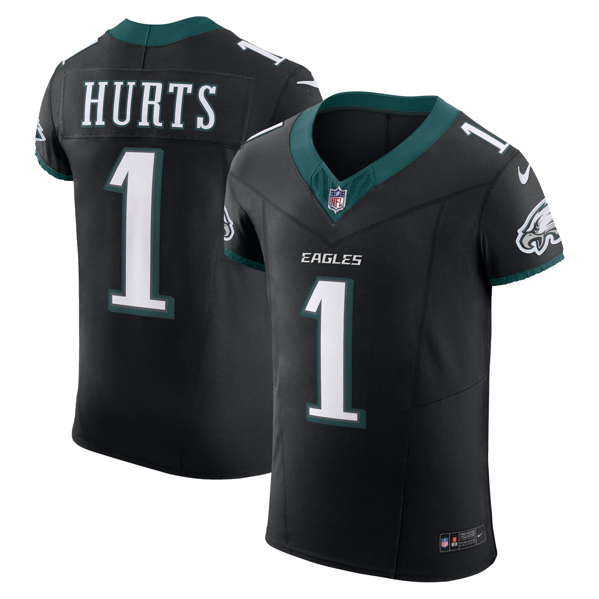 Jalen Hurts Philadelphia Eagles Alternate Vapor F.U.S.E. Elite Jersey - Black - myjerseyhub