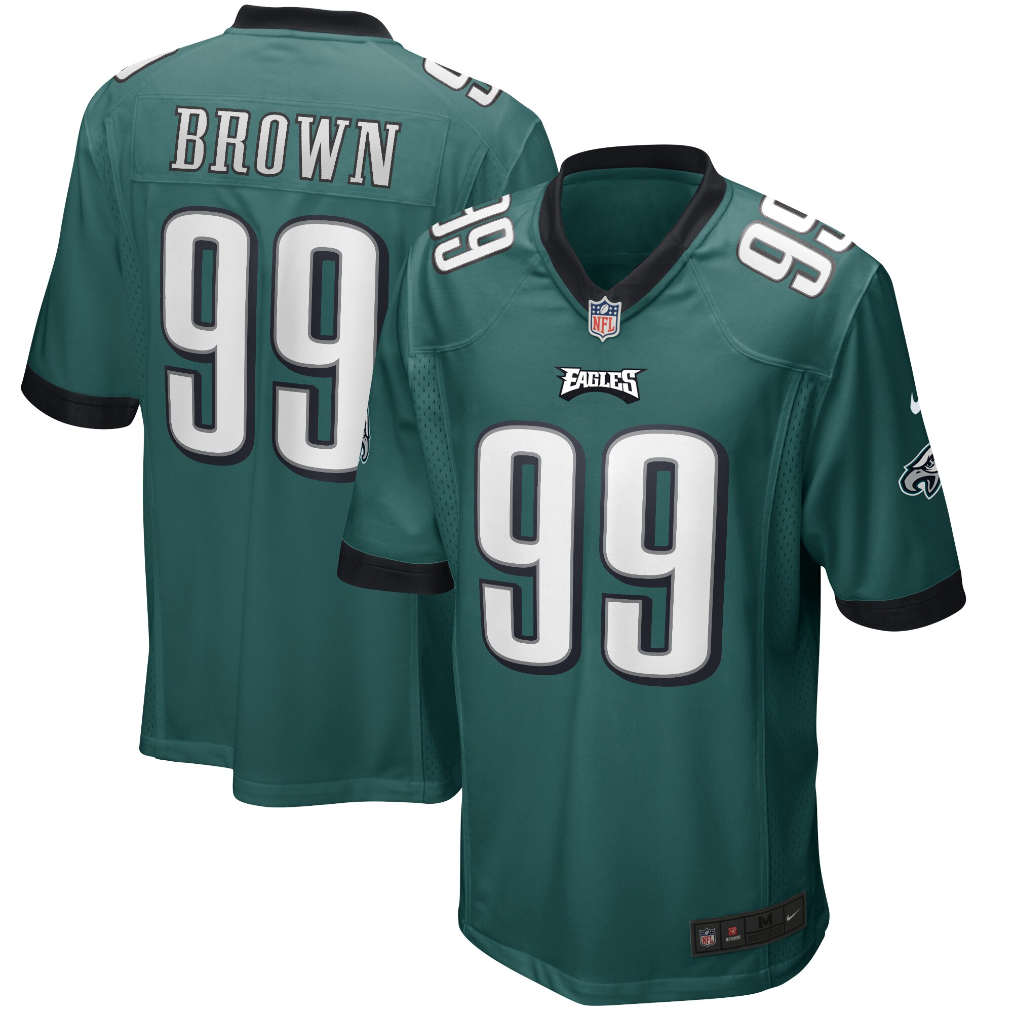 Jerome Brown Philadelphia Eagles Game Retired Player Jersey - Midnight Green - myjerseyhub