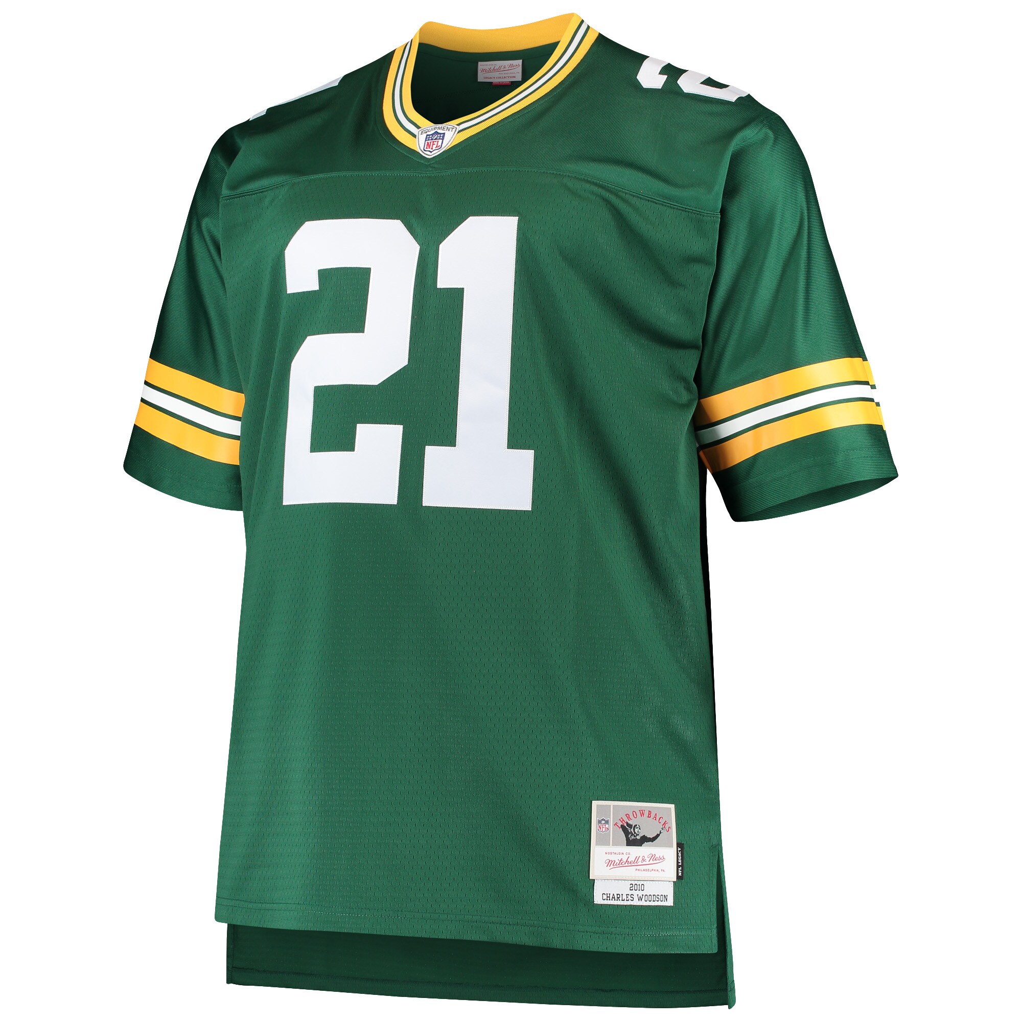 Charles Woodson Green Bay Packers Mitchell & Ness Big & Tall 2010 Retired Player Replica Jersey - Green - myjerseyhub