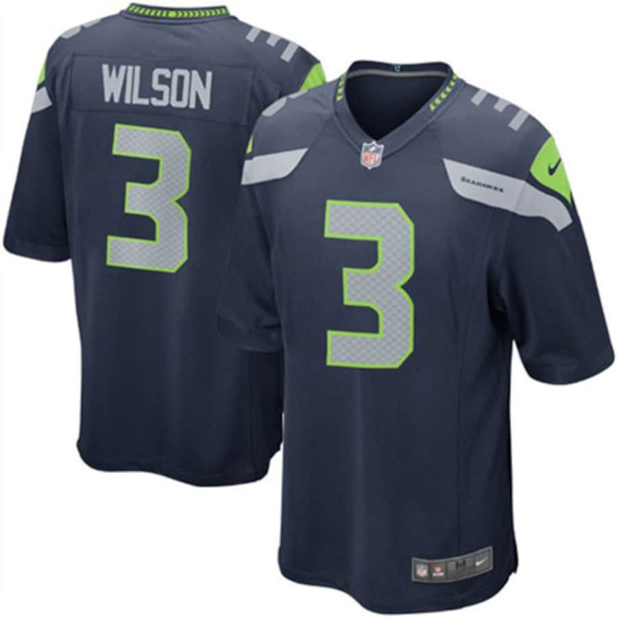Russell Wilson 3 Seattle Seahawks YOUTH Team Color Game Jersey - College Navy - myjerseyhub