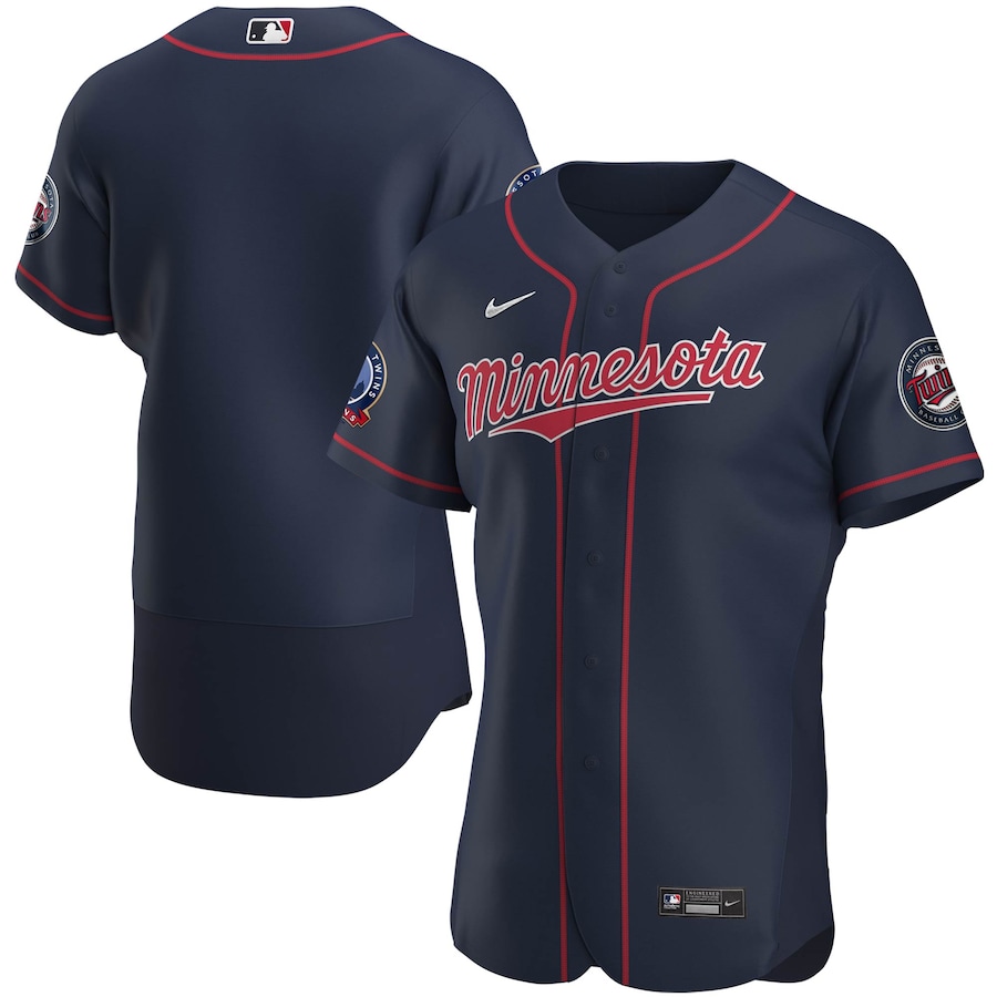Men's Minnesota Twins Navy 60th Season Alternate Authentic Team Jersey - myjerseyhub