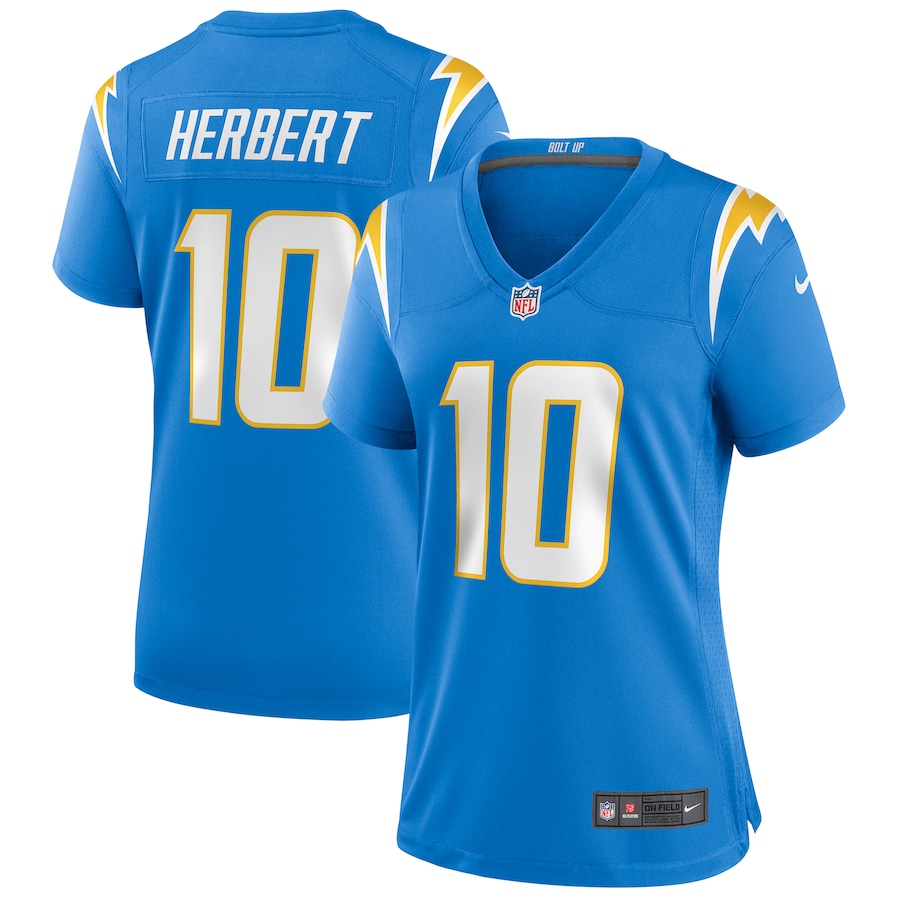 Womens Los Angeles Chargers Justin Herbert Powder Blue Player Game Jersey - myjerseyhub