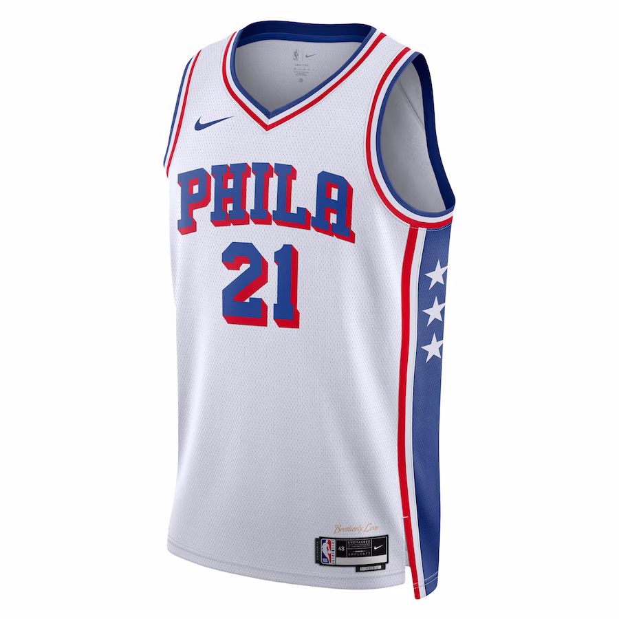 Youth Philadelphia 76ers Joel Embiid Nike White Swingman Jersey - Association Edition - myjerseyhub