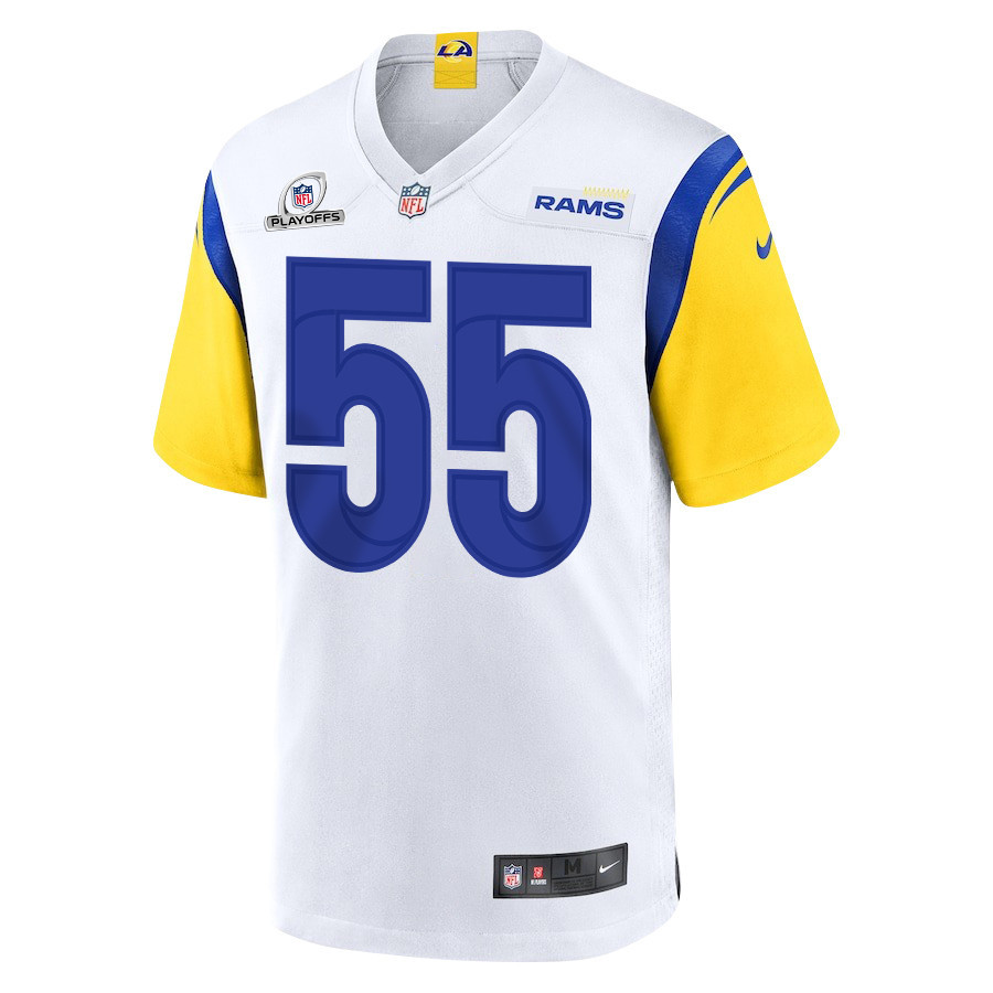 Brian Allen 55 Los Angeles Rams 2023 Playoffs Patch Game Men Jersey - White - myjerseyhub