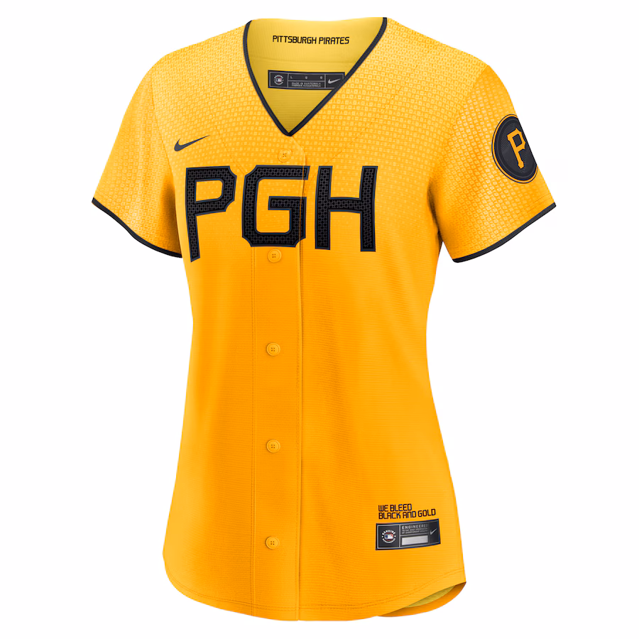 Women's Pittsburgh Pirates Roberto Clemente Nike Gold City Connect Replica Player Jersey - myjerseyhub