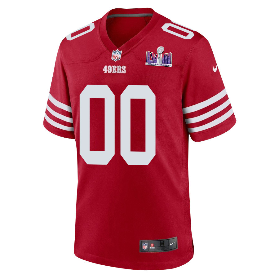 San Francisco 49ers Super Bowl LVIII Patch Game Men Custom Jersey - Scarlet - myjerseyhub