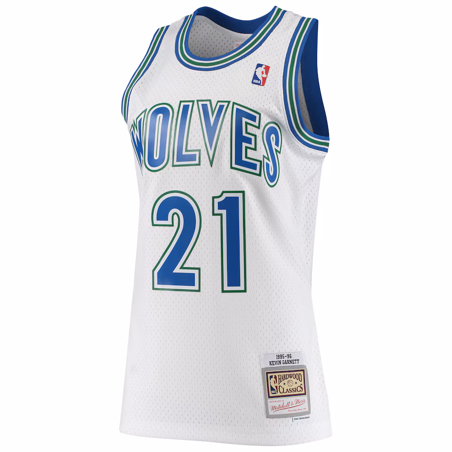 Men's Minnesota Timberwolves Kevin Garnett Mitchell & Ness White Hardwood Classics Swingman Jersey - myjerseyhub