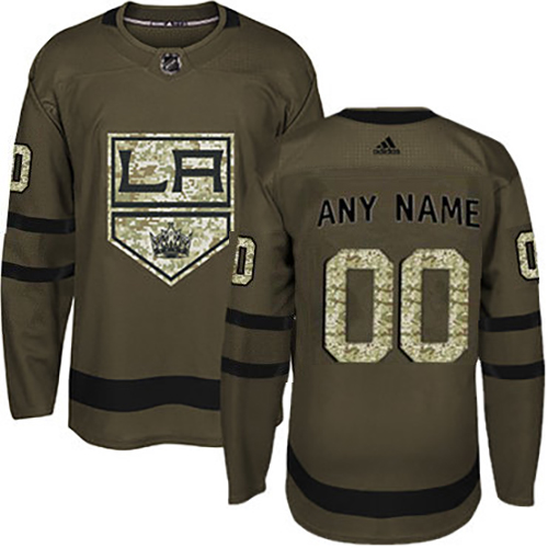Youth Custom Los Angeles Kings Green Salute to Service Stitched NHL Jersey - myjerseyhub