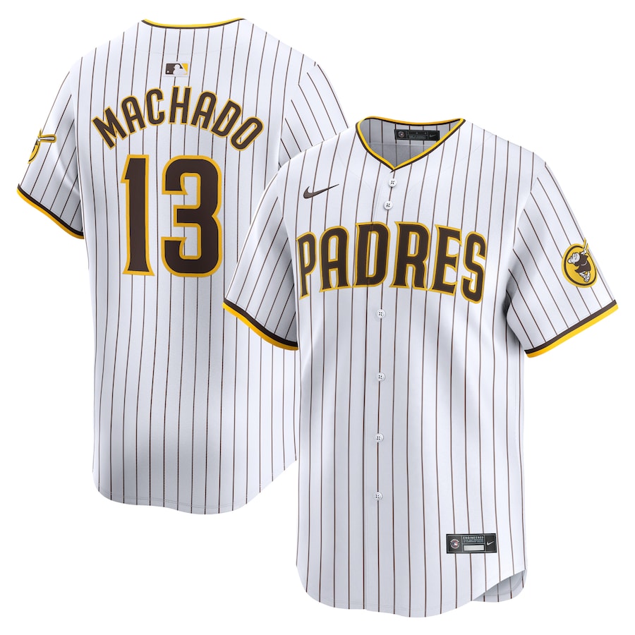 Men's San Diego Padres Manny Machado White Home Limited Player Jersey - myjerseyhub