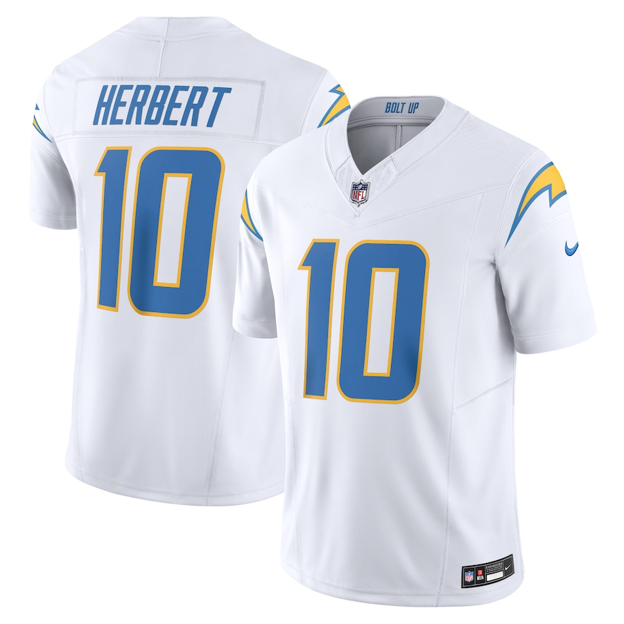 Mens Los Angeles Chargers Justin Herbert White Vapor F.U.S.E. Limited Jersey - myjerseyhub