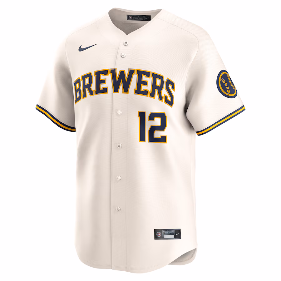 Youth Milwaukee Brewers Rhys Hoskins Nike Cream Home Limited Player Jersey - myjerseyhub
