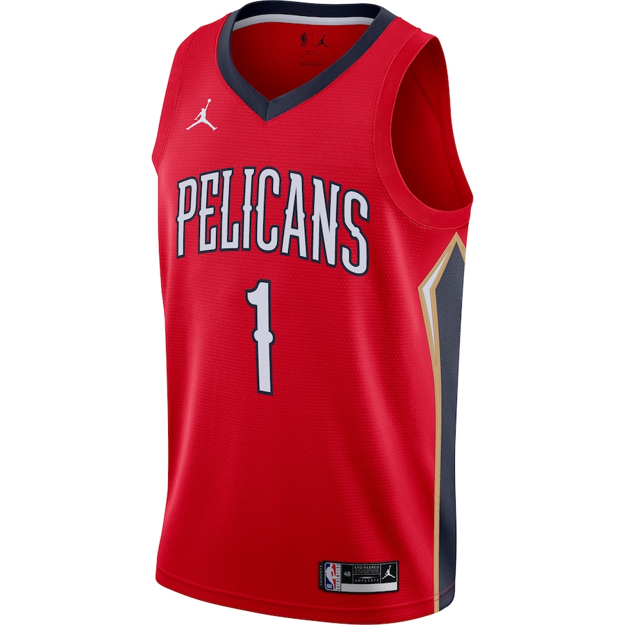 Men's New Orleans Pelicans Zion Williamson Jordan Brand Red 2020/21 Swingman Jersey - Statement Edition - myjerseyhub