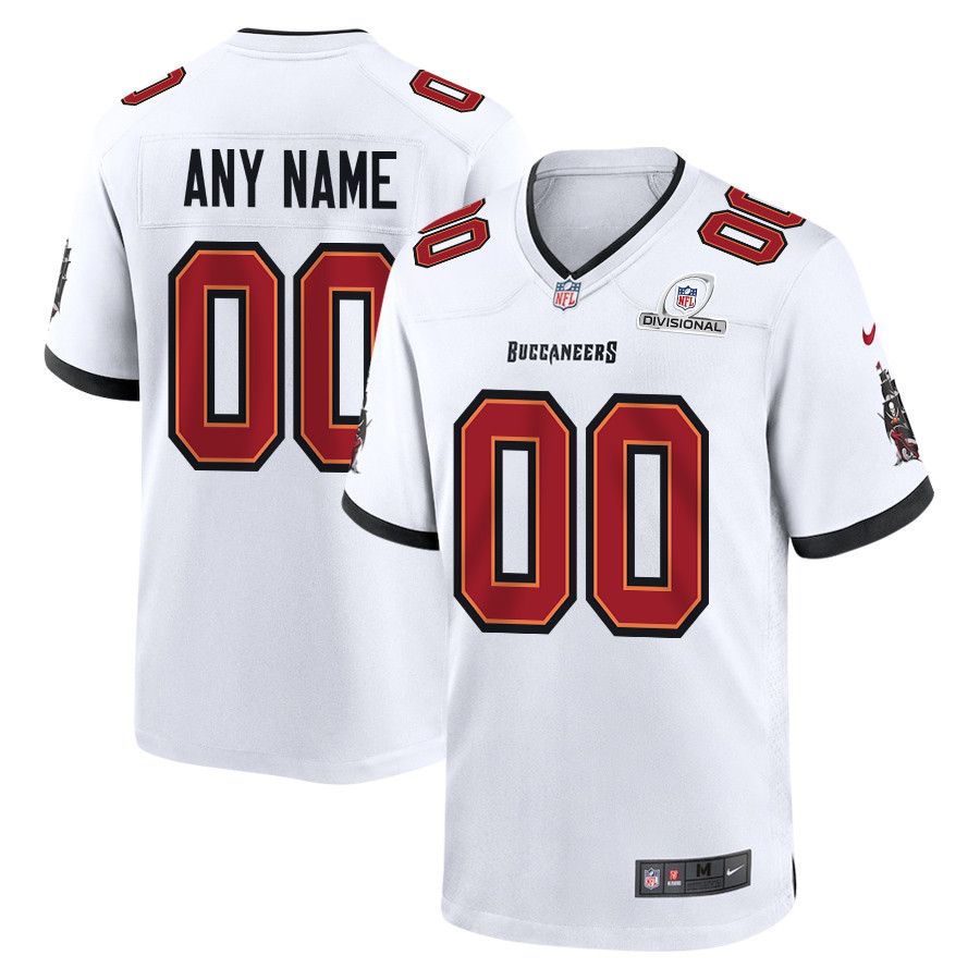 Tampa Bay Buccaneers 2024 Divisional Patch Game Men Custom Jersey - White - myjerseyhub