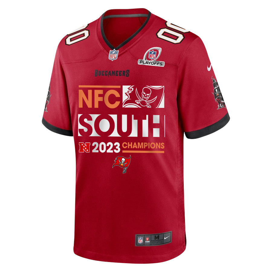 Tampa Bay Buccaneers 2023 NFC South Division Champions Conquer Game Men Custom Jersey - Red - myjerseyhub