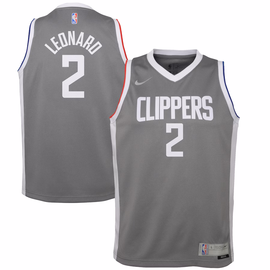 Youth LA Clippers Kawhi Leonard Nike Gray 2020/21 Swingman Player Jersey - Earned Edition - myjerseyhub