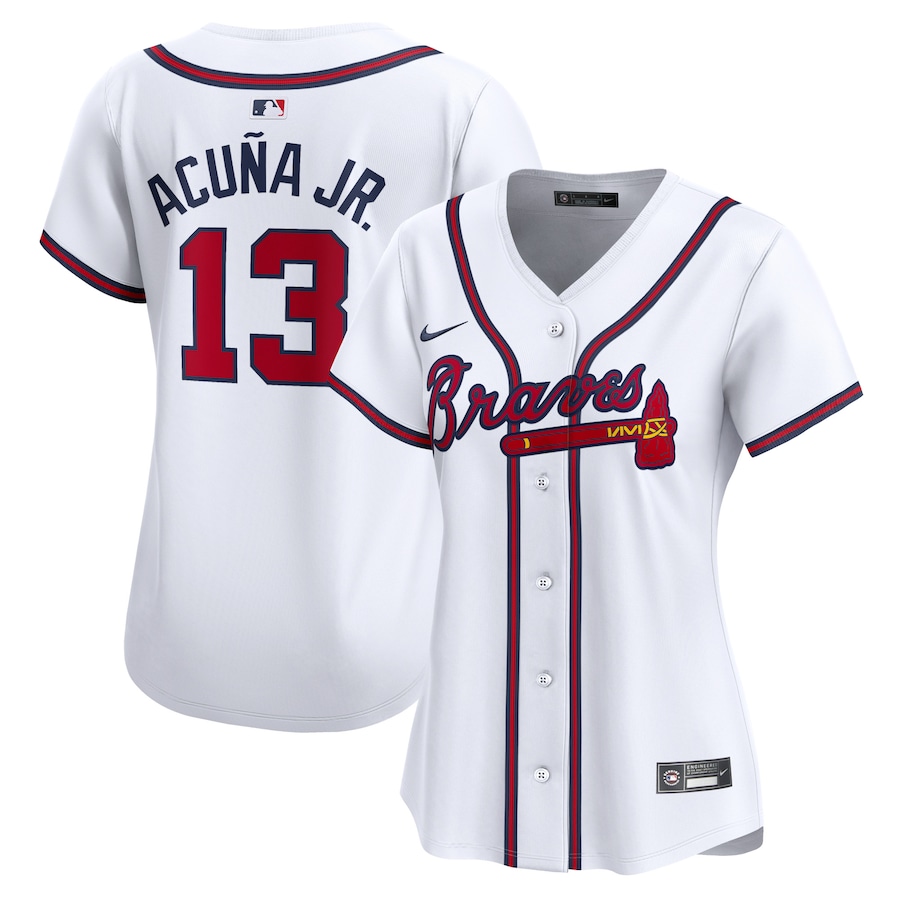 Women's Atlanta Braves Ronald Acuna Nike White Home Limited Player Jersey - myjerseyhub