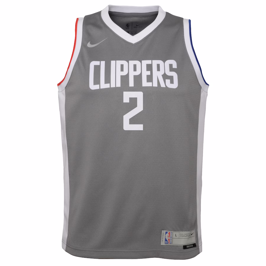 Youth LA Clippers Kawhi Leonard Nike Gray 2020/21 Swingman Player Jersey - Earned Edition - myjerseyhub