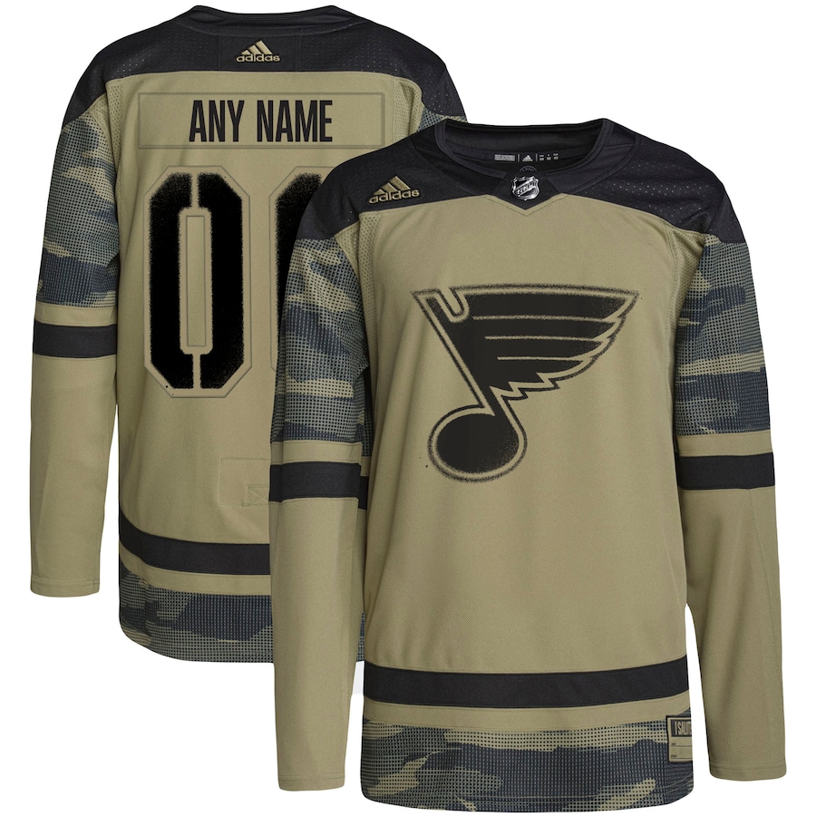 Youth St. Louis Blues Camo Military Appreciation Team Authentic Custom Practice Jersey - myjerseyhub