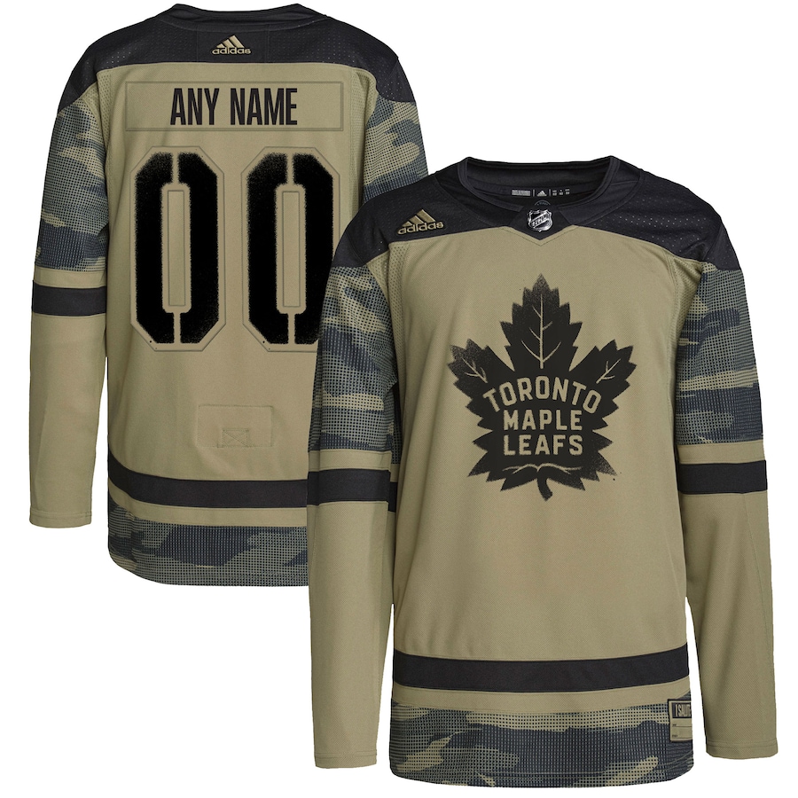 Men's Toronto Maple Leafs Camo Logo Military Appreciation Team Authentic Custom Practice Jersey - myjerseyhub