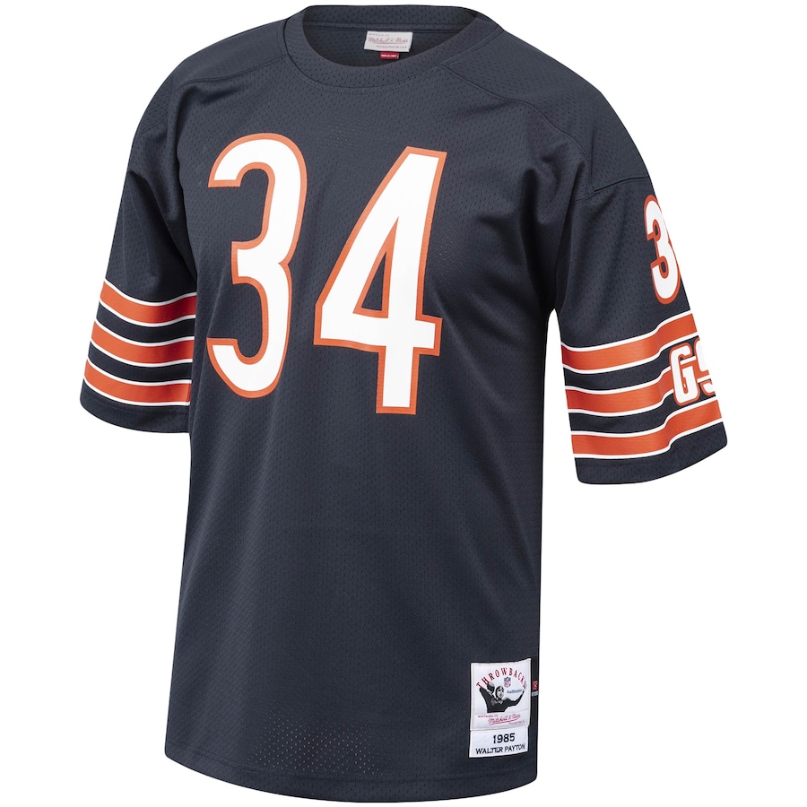 Mens Chicago Bears 1985 Walter Payton Navy Authentic Throwback Retired Player Jersey - myjerseyhub