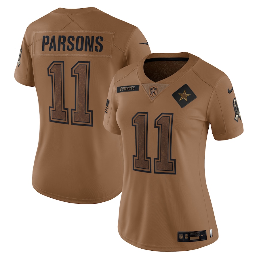 Womens Dallas Cowboys Micah Parsons Brown 2023 Salute To Service Limited Jersey - myjerseyhub