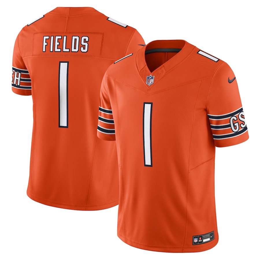 Mens Chicago Bears Justin Fields Orange Vapor F.U.S.E. Limited Jersey - myjerseyhub
